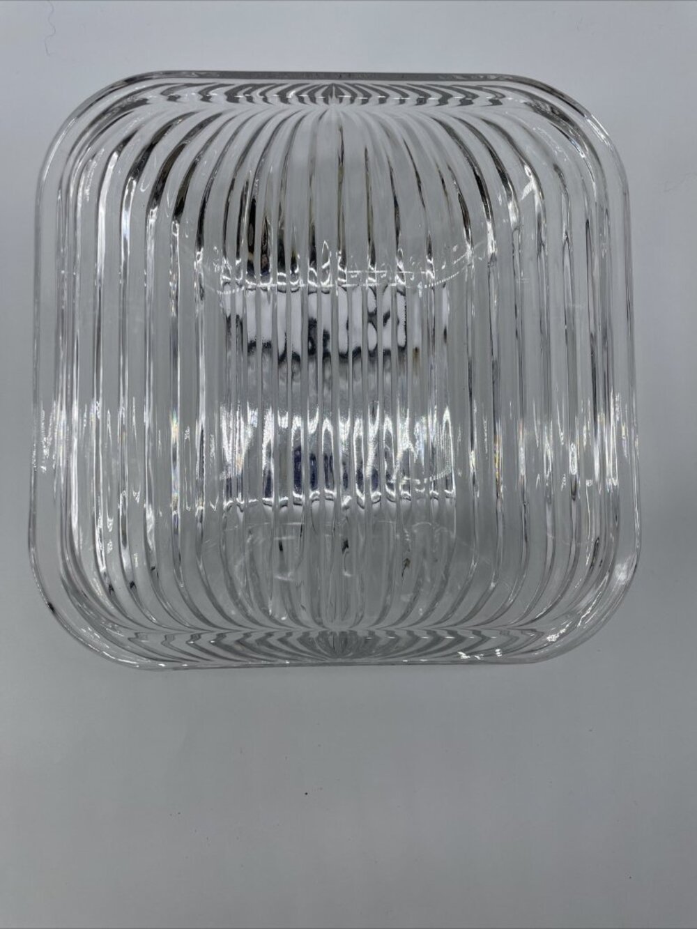 Quadra by Villeroy & Boch 8” Square Bowl Crystal 1990’s Curved Lines EUC